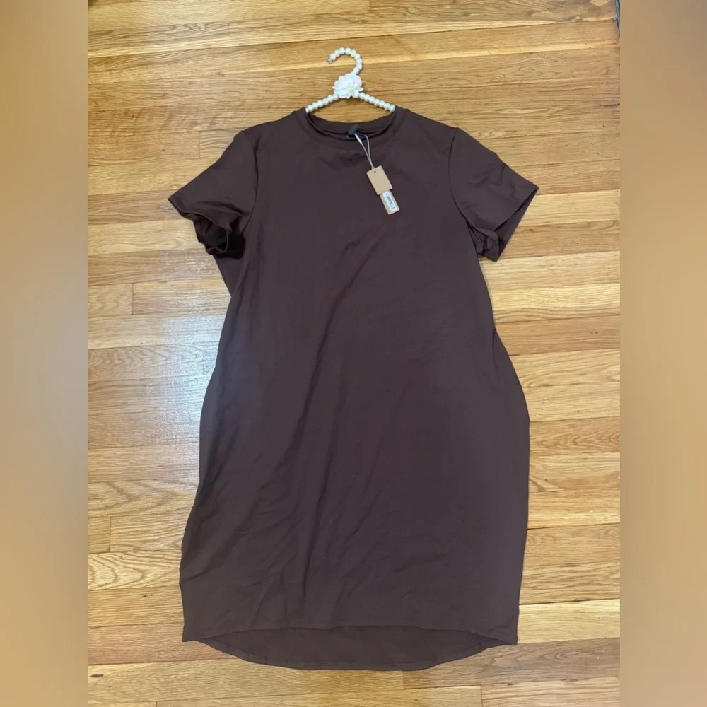 Skims Size 4X Recycled Swim Dress Cocoa Brown CU-DRS-2793 NWT